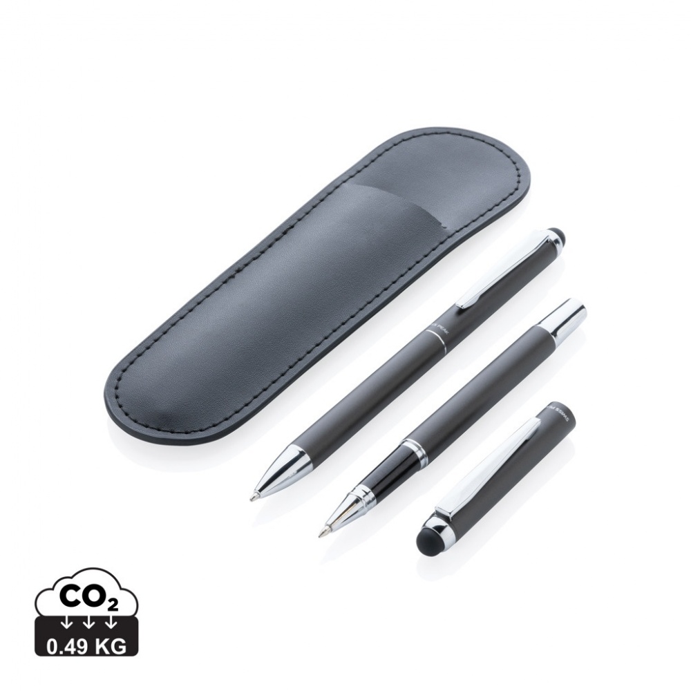 Logo trade advertising products image of: Swiss Peak deluxe pen set in PU pouch