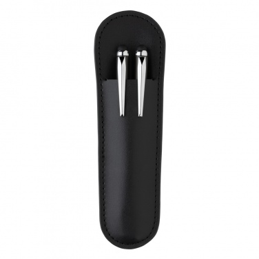 Logo trade promotional merchandise picture of: Swiss Peak deluxe pen set in PU pouch