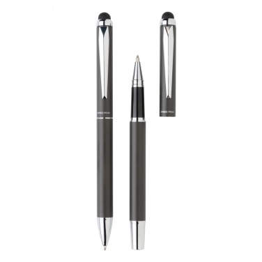 Logo trade promotional merchandise picture of: Swiss Peak deluxe pen set in PU pouch