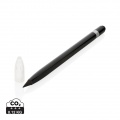 Aluminum inkless pen with eraser, black