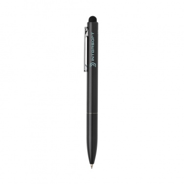 Logo trade promotional giveaway photo of: Kymi RCS certified recycled aluminium pen with stylus