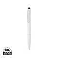 Kymi RCS certified recycled aluminium pen with stylus, white