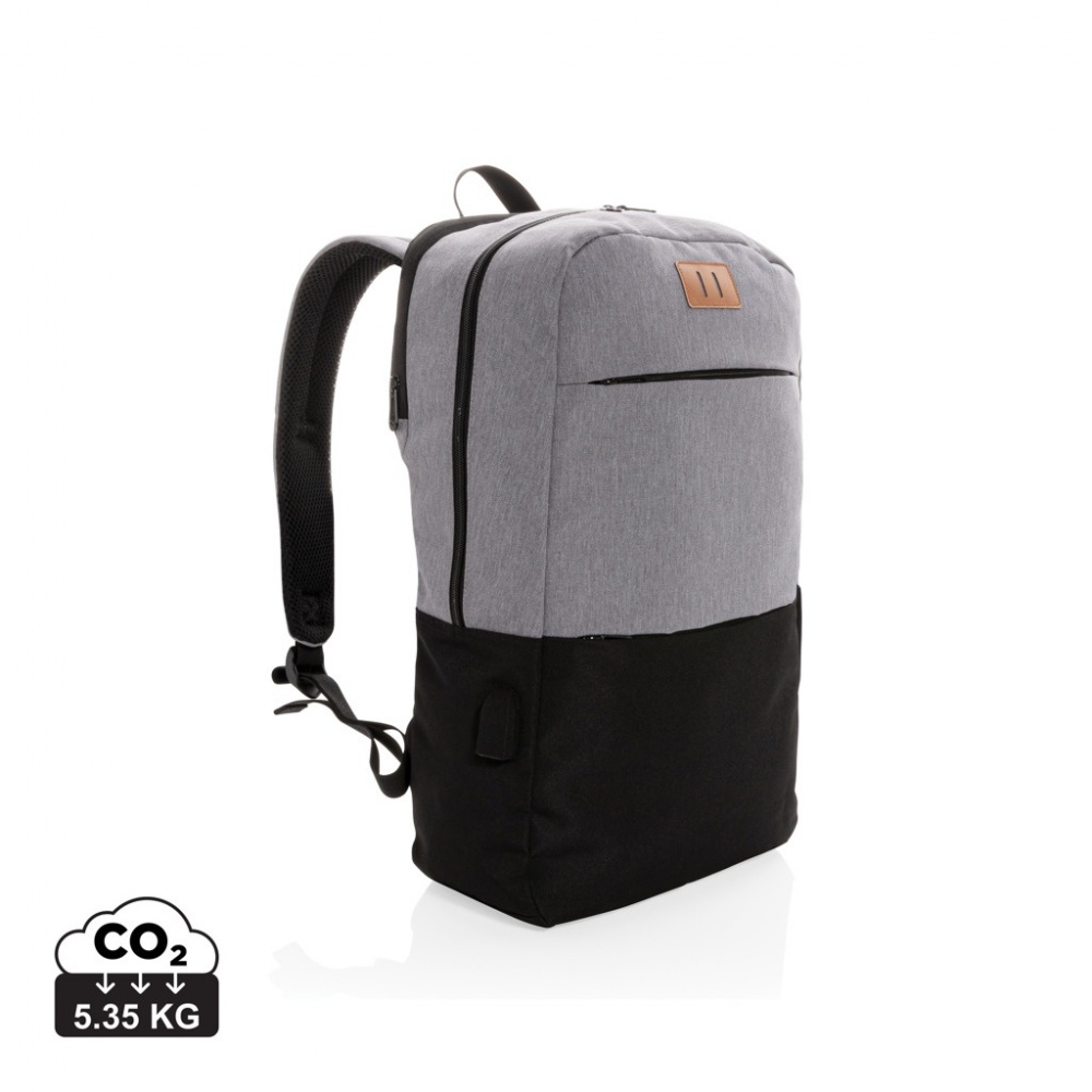 Logo trade business gift photo of: Modern 15.6" USB & RFID laptop backpack PVC free
