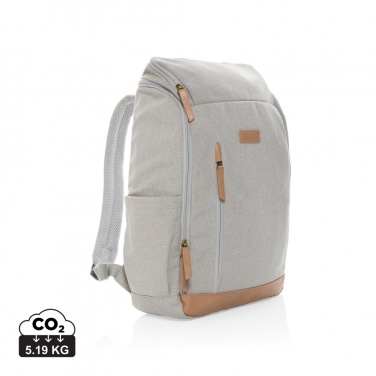 Logo trade promotional gifts image of: Impact AWARE™ 16 oz. recycled canvas 15" laptop backpack