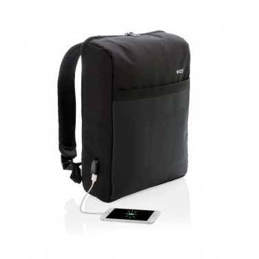 Logotrade advertising product picture of: Swiss Peak 15" anti-theft RFID & USB backpack PVC free