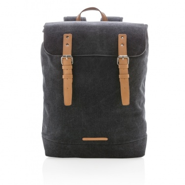 Logo trade business gift photo of: Canvas laptop backpack PVC free