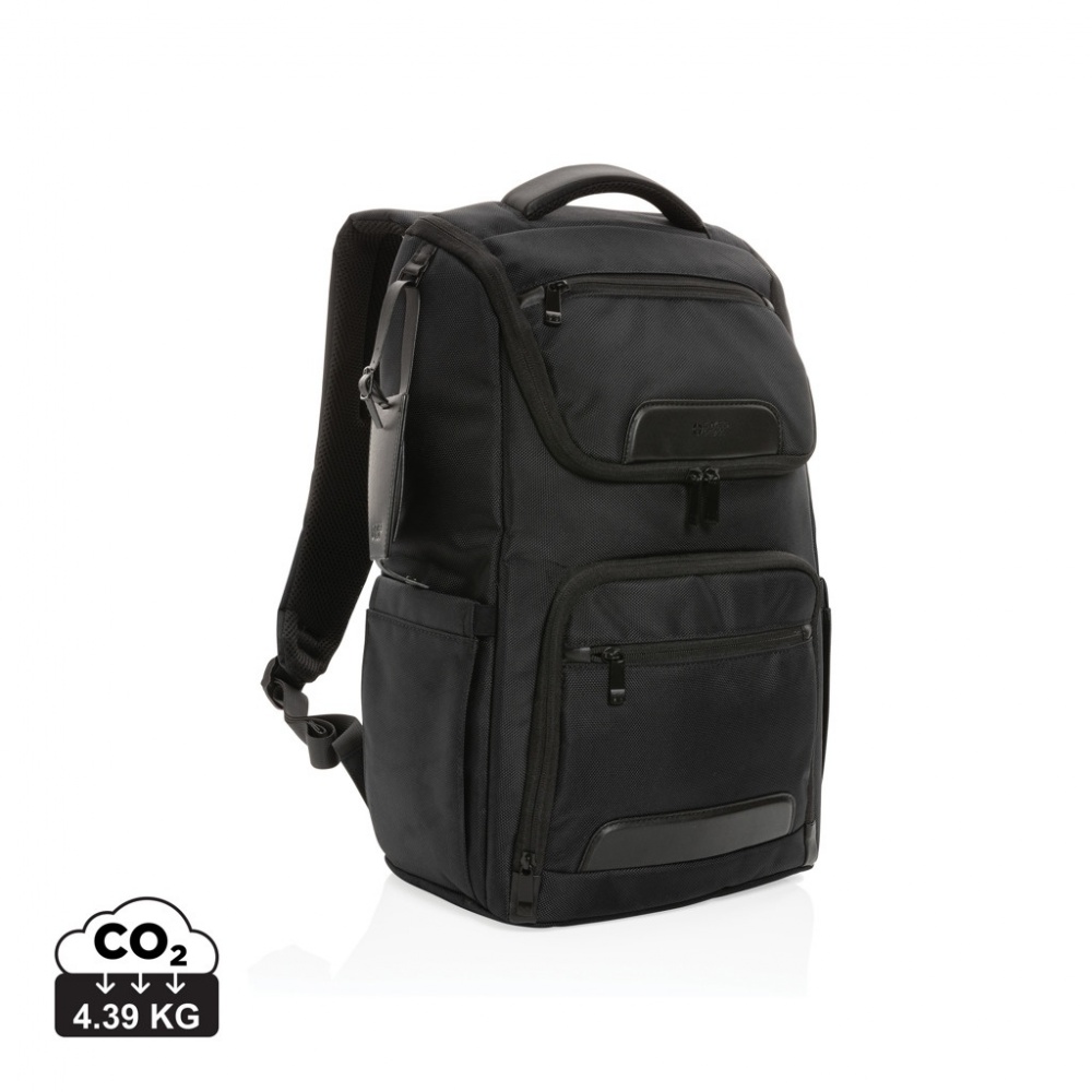 Logo trade business gift photo of: Swiss Peak AWARE™ RPET Voyager 15.6" laptop backpack