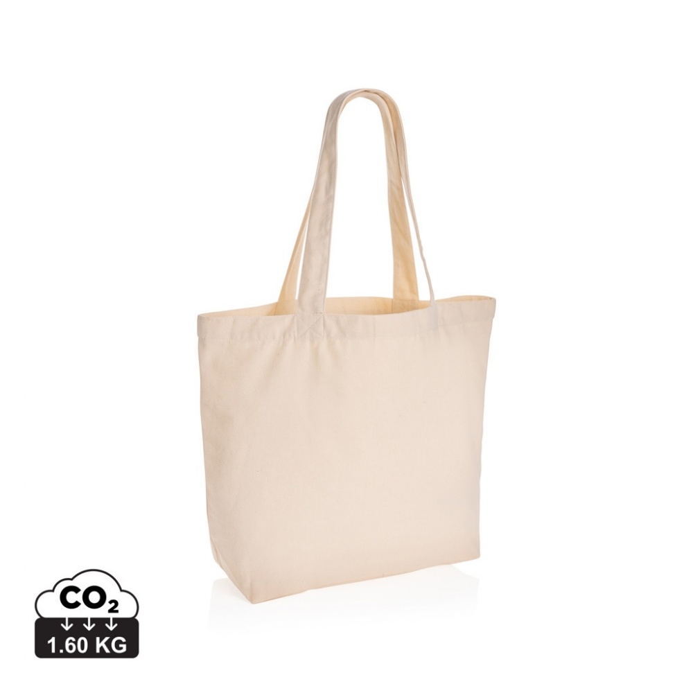 Logo trade corporate gifts image of: Impact Aware™ 240 gsm rcanvas shopper w/pocket undyed