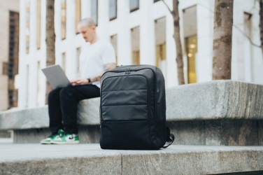 Logotrade advertising product picture of: Armond AWARE™ RPET 15.6 inch deluxe laptop backpack