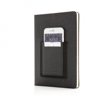 Logo trade promotional products picture of: Deluxe A5 Notebook with phone pocket