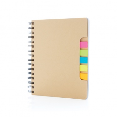 Logo trade corporate gift photo of: A5 Kraft spiral notebook with sticky notes