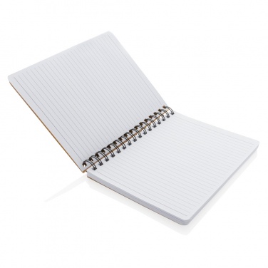 Logo trade promotional products image of: A5 Kraft spiral notebook with sticky notes