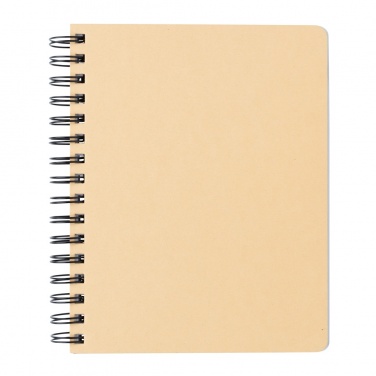 Logo trade promotional item photo of: A5 Kraft spiral notebook with sticky notes