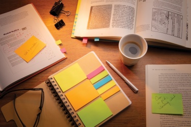 Logo trade promotional items image of: A5 Kraft spiral notebook with sticky notes