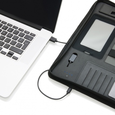 Logo trade advertising products image of: Tech portfolio with powerbank