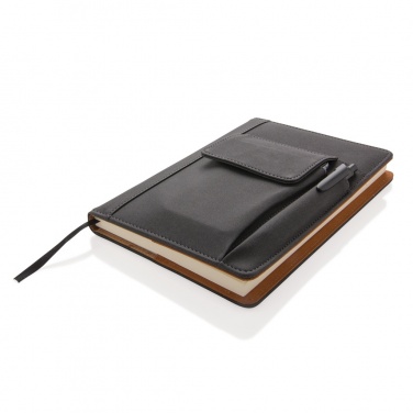 Logo trade advertising products image of: Notebook with phone pocket