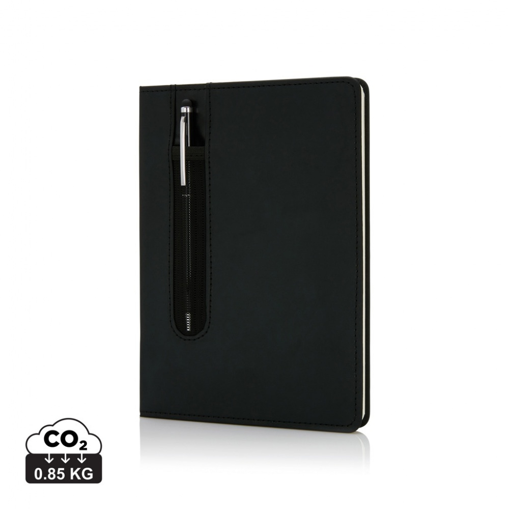 Logotrade advertising products photo of: Standard hardcover PU A5 notebook with stylus pen