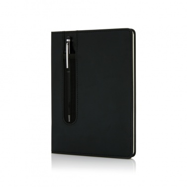 Logo trade promotional gifts image of: Standard hardcover PU A5 notebook with stylus pen