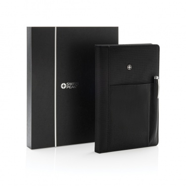 Logo trade corporate gifts image of: Refillable notebook and pen set