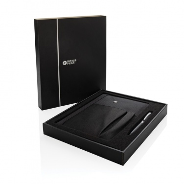 Logo trade promotional product photo of: Refillable notebook and pen set