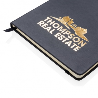 Logo trade promotional giveaway photo of: Deluxe hardcover PU A5 notebook