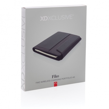 Logo trade promotional product photo of: Fiko wireless charging A5 portfolio with powerbank