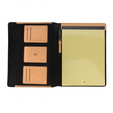 Logo trade promotional gifts image of: Deluxe cork portfolio A4 with pen