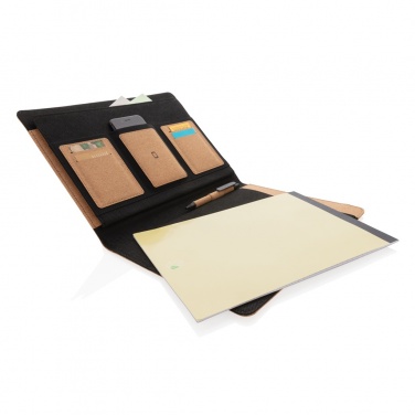 Logo trade promotional giveaway photo of: Deluxe cork portfolio A4 with pen