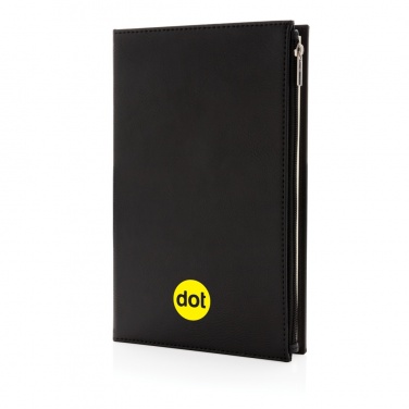 Logo trade promotional gifts picture of: Swiss Peak A5 PU notebook with zipper pocket