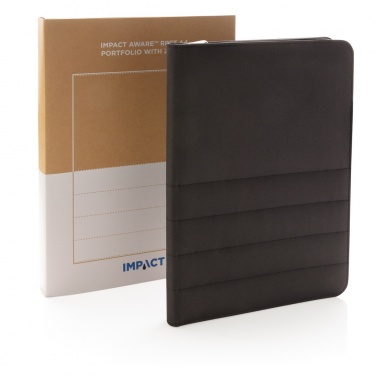 Logo trade corporate gifts image of: Impact AWARE™ RPET A4 portfolio with zipper