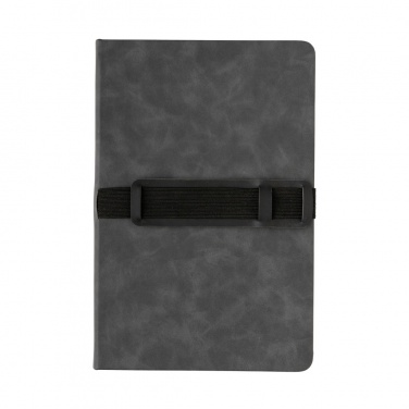 Logotrade promotional product picture of: Deluxe hardcover PU notebook A5 with phone and pen holder