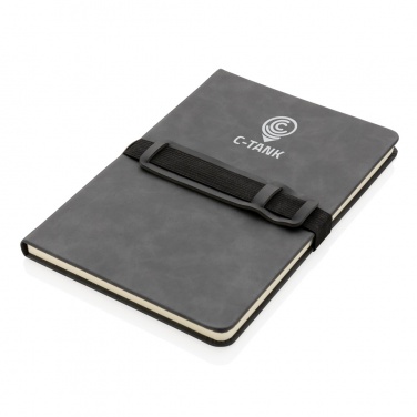 Logotrade advertising product picture of: Deluxe hardcover PU notebook A5 with phone and pen holder