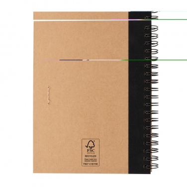 Logo trade business gifts image of: Kraft spiral notebook with pen