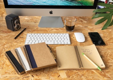 Logo trade promotional merchandise picture of: Kraft spiral notebook with pen