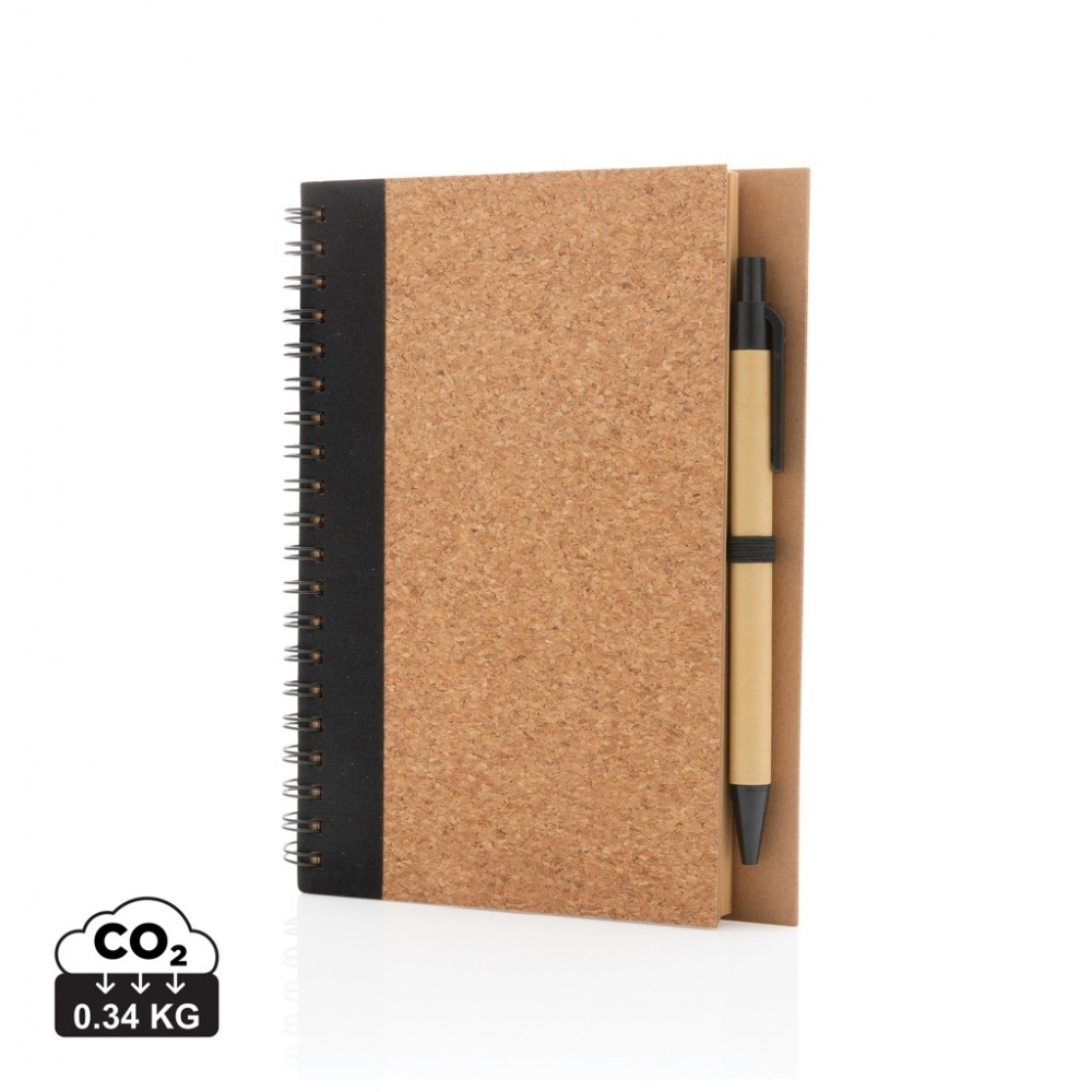 Logotrade promotional giveaway picture of: Cork spiral notebook with pen