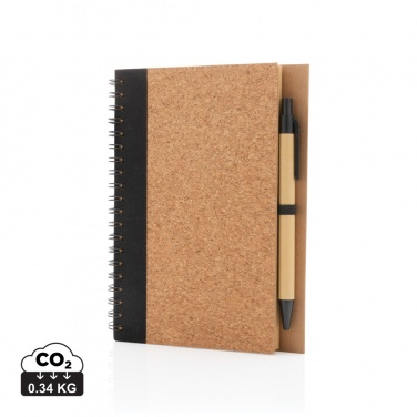 Logotrade advertising product image of: Cork spiral notebook with pen