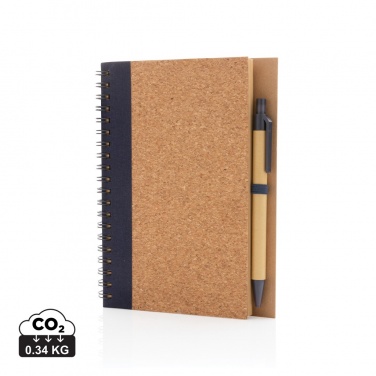 Logotrade promotional gift image of: Cork spiral notebook with pen