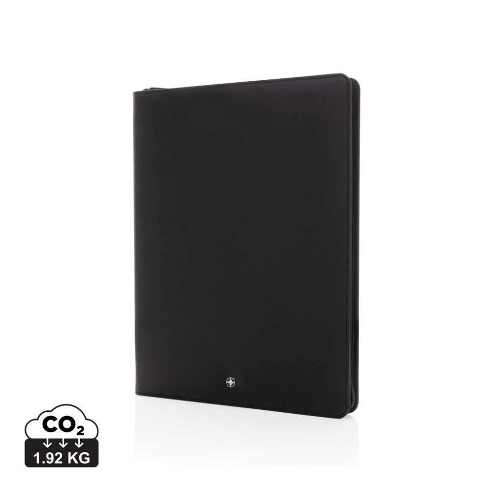 Logo trade promotional items picture of: Swiss Peak Heritage RCS rPU A4 portfolio with zipper