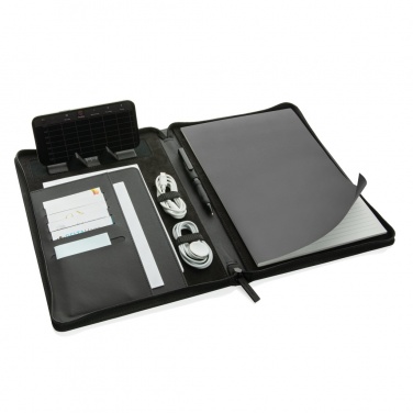 Logo trade promotional merchandise photo of: Swiss Peak Heritage RCS rPU A4 portfolio with zipper