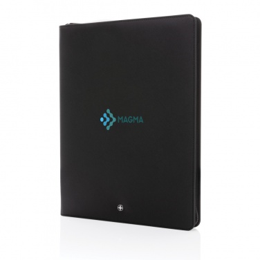 Logo trade business gift photo of: Swiss Peak Heritage RCS rPU A4 portfolio with zipper