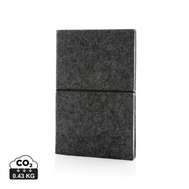 Logotrade corporate gift image of: GRS certified recycled felt A5 softcover notebook