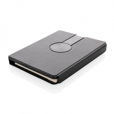 Logo trade promotional gifts image of: Swiss Peak RCS rePU notebook with 2-in-1 wireless charger