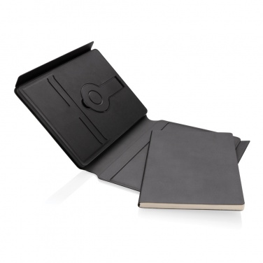 Logotrade business gift image of: Swiss Peak RCS rePU notebook with 2-in-1 wireless charger