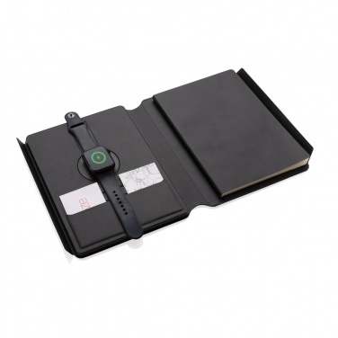 Logo trade advertising products picture of: Swiss Peak RCS rePU notebook with 2-in-1 wireless charger