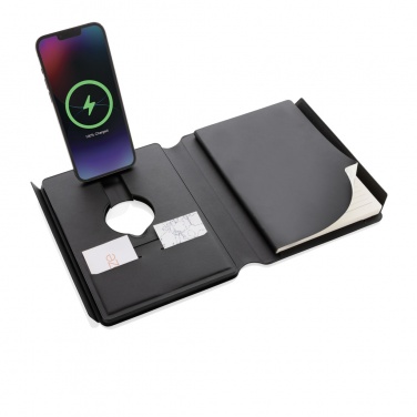 Logotrade corporate gift image of: Swiss Peak RCS rePU notebook with 2-in-1 wireless charger