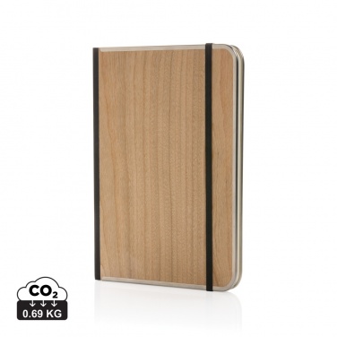 Logo trade promotional merchandise image of: Treeline A5 wooden cover deluxe notebook