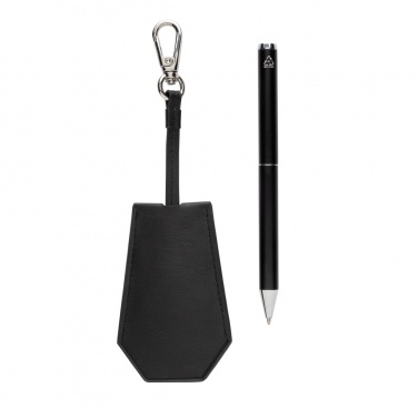 Logo trade business gifts image of: SP Tula RCS certified recycled PU key holder and pen set