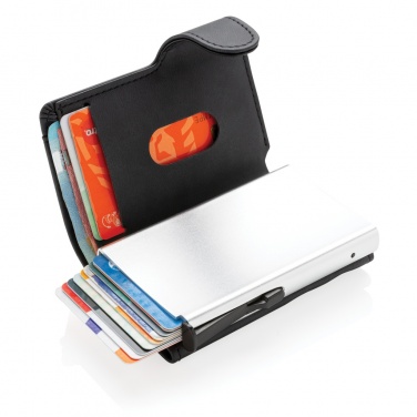 Logotrade advertising products photo of: Standard aluminium RFID cardholder with PU wallet