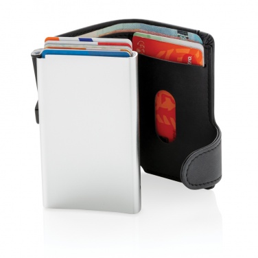 Logo trade corporate gifts picture of: Standard aluminium RFID cardholder with PU wallet