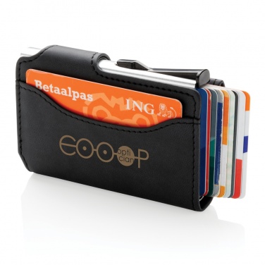Logotrade promotional product image of: Standard aluminium RFID cardholder with PU wallet